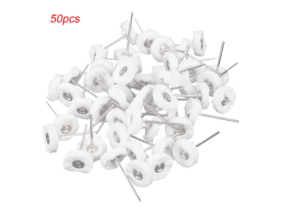 50 Rodillos De Pulido De Tela Suave Blanca Para Herramientas Rotatorias Dentales