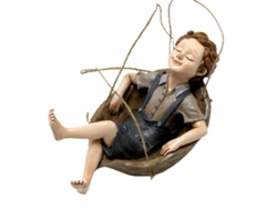 Adorno Colgante Con Forma De Niño Durmiendo En Un Columpio, Ideal Para Jardín Y Patio.
