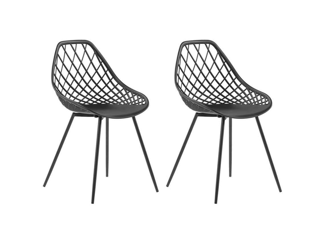 Conjunto de 2 cadeiras de jantar em estilo escandinavo BELIANI Canton de Material sintético Preto 46x52x86