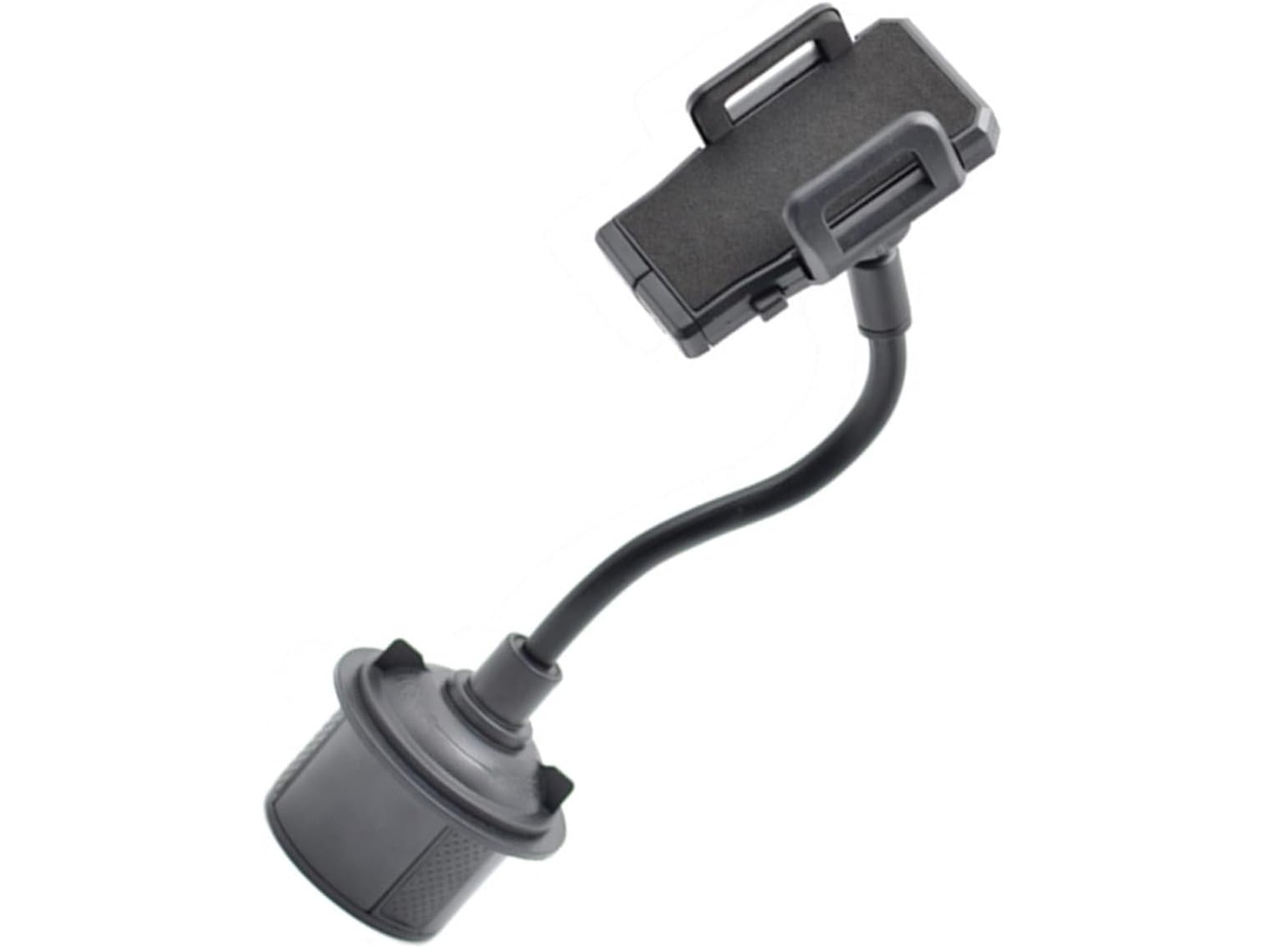 Soporte Ajustable Para Teléfono Móvil De Coche Con Cuello De Cisne, Portavasos, Compatible Con Teléfonos De 50 A 95 Mm, Abs Negro.