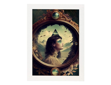 NACNIC Poster Recuerdo Enmarcado En Estilo Surrealismo Cinematográfico Ilustraciones Y Grabados De Historieta Abstracta Y Artística A4 Marcos Blanc...