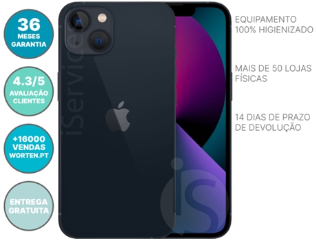 iPhone 13 APPLE (Reacondicionado Marcas Mínimas - 6.1'' - 256 GB - Medianoche)