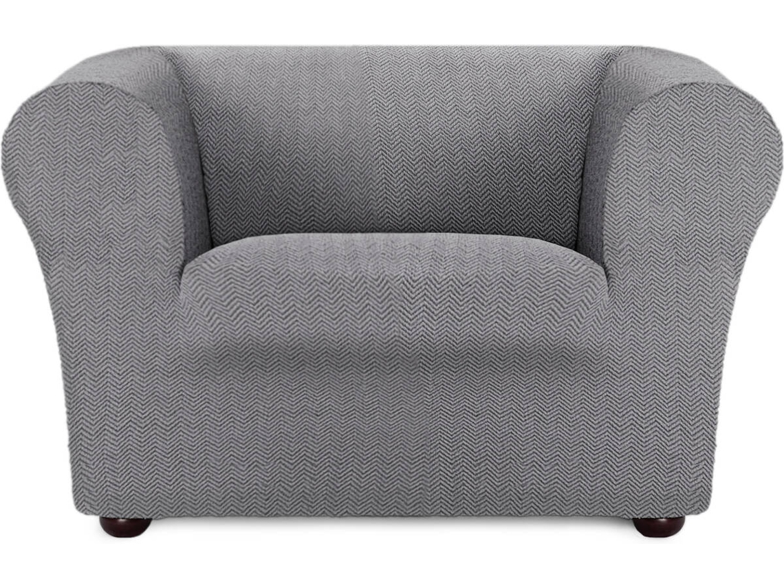 Funda de Sillón EYSA Chester/Klippan Premium Jaz Tejido Multielástico (130 x 110 x 100 cm - Poliéster y Algodón - Gris)