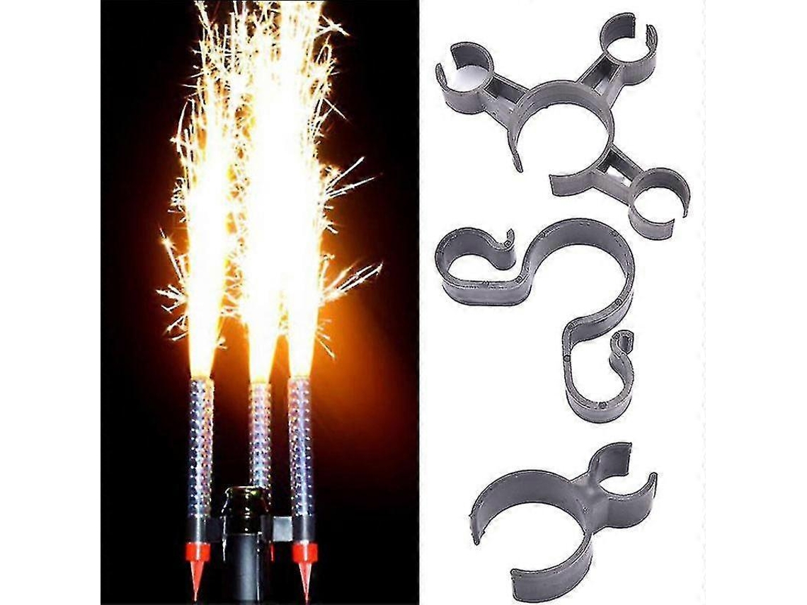 Rebe-pinza De Botella De Fuente De Hielo Para Vino O Champán Con 3 Velas Clip Sparkler Negro Yj51-2-yezi B