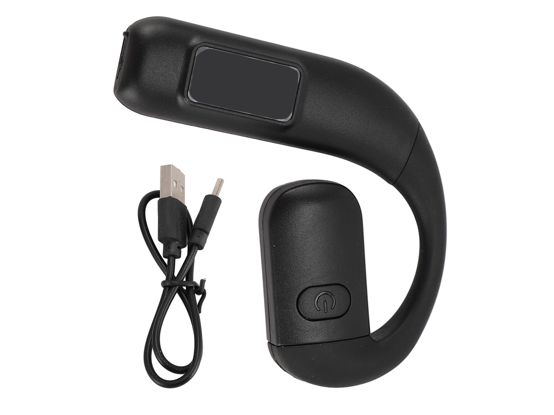 Fone De Ouvido Bluetooth 5.5 Mono Com Cancelamento De Ruído Microfone Rotativo E Display De Bateria Para Esportes Ao Ar Livre Preto