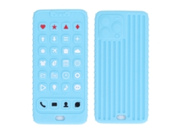 Chupete De Silicona Suave Con Forma De Teléfono, Juguete Sensorial Para Bebés - Azul Cielo