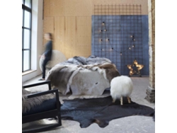 Alfombra De Piel De Vaca Auténtica Negra 180x220 Cm