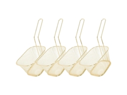 4 Piezas Cesta Fritura Cuadrada Mini Acero Inoxidable 304 Para Papas Fritas Anillos Cebolla Alitas Pollo Oro