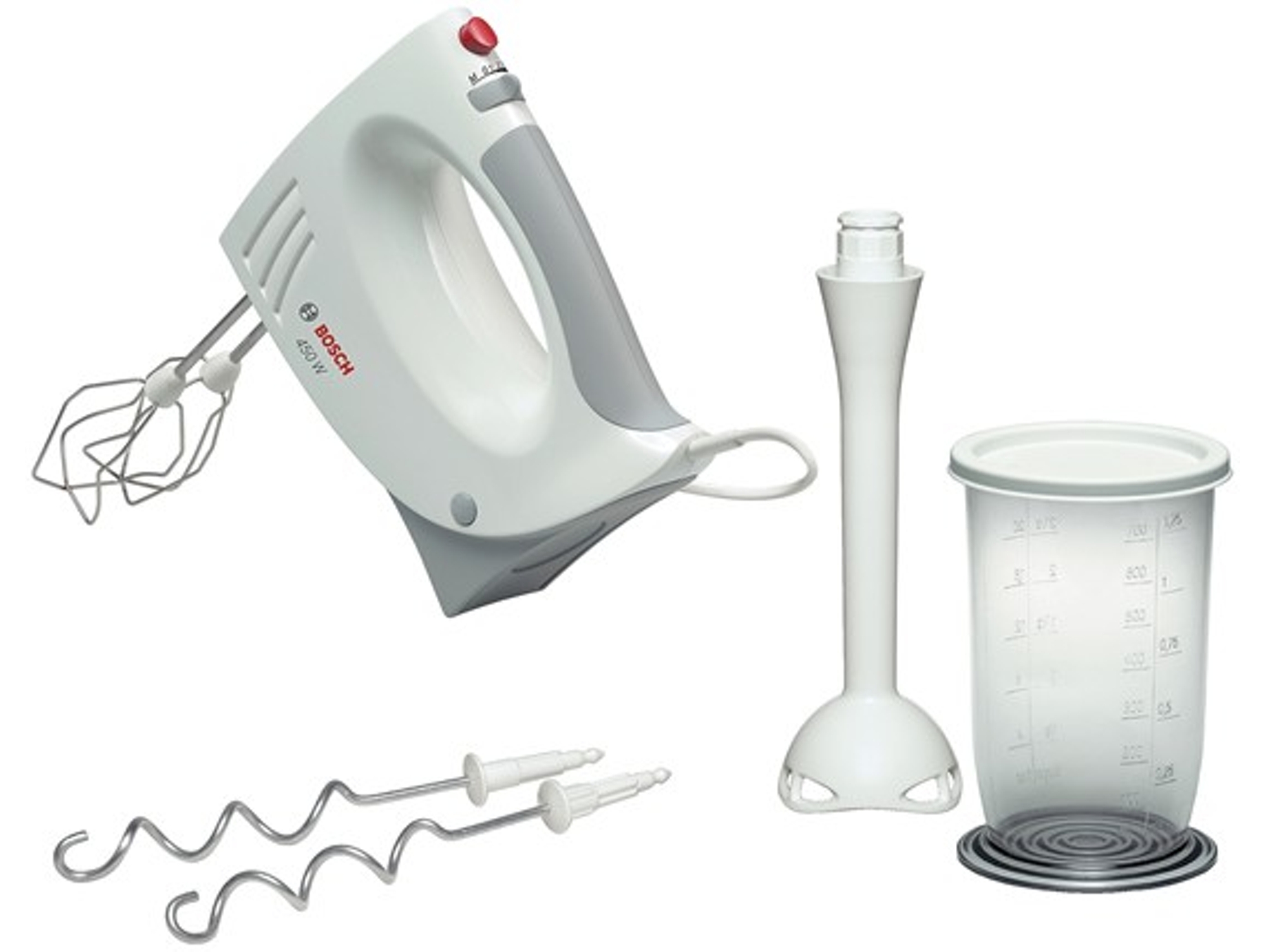 Batidora Amasadora + Accesorios BOSCH MFQ-3540 (450 W - Gris y Blanco)