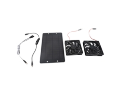 Kit De Ventilador Solar Doble De 20 W Y 12 V Con Interruptor Para Caravana, Invernadero, Hogar, Mascotas.