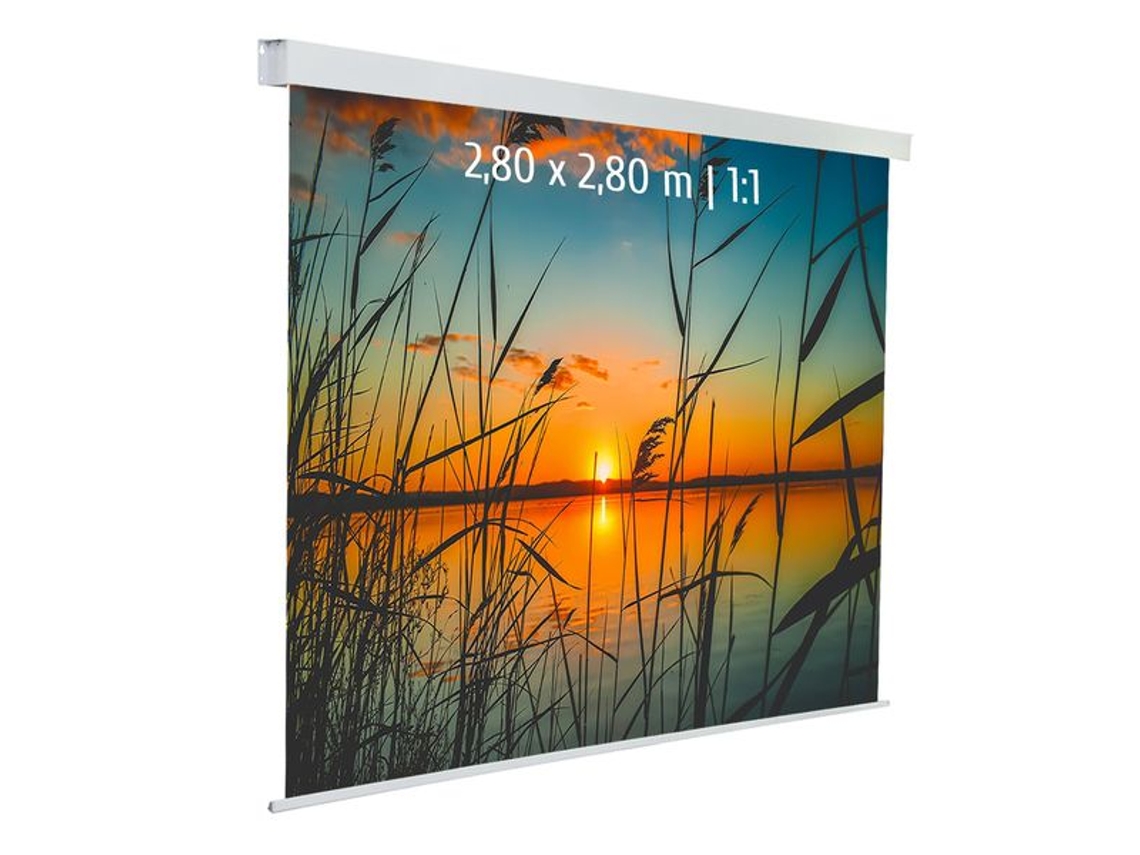 Pantalla de proyección eléctrica 2,80 x 2,80 m, Formato 1:1, Tela Blanca