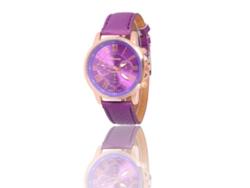Reloj Unisex Informal Con Correa De Pu Y Movimiento De Cuarzo (morado)