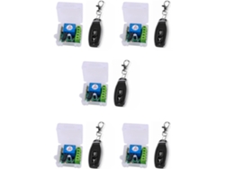 Módulo De Relé Universal De 5 Canales De 12 V Cc Sin Receptor Rf + Control Remoto De 2 Canales