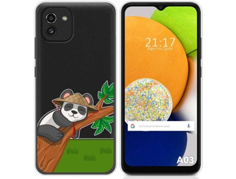 Carcasa para Samsung Galaxy A03 TUMUNDOSMARTPHONE Dibujos Transparente Panda Multicolor