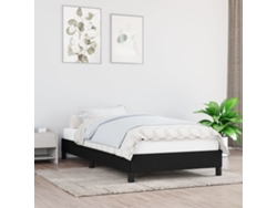 Estructura De Cama Sin Colchón Tela Negro 90x200 Cm