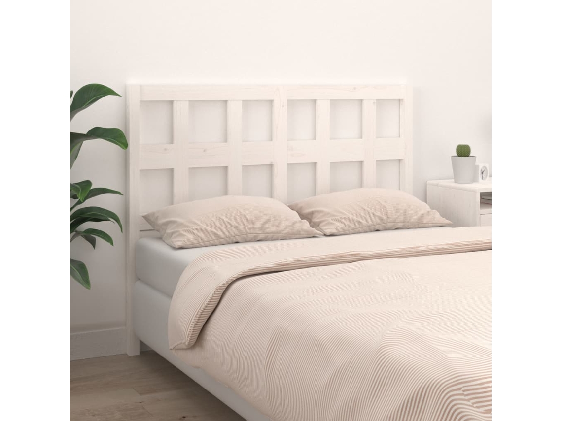 Cabecerocabecero De Camapanel De Cabecera Madera Maciza De Pino Blanco 145,5x4x100 Cm