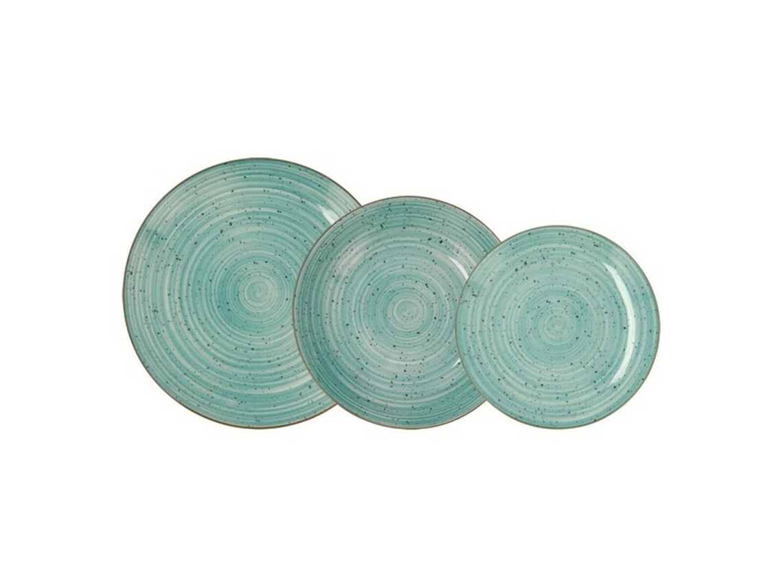 Set de Vajilla Quid Montreal Cerámica Turquesa Gres 18 Piezas