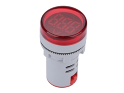 Medidor De Tensão Digital Led Indicador De Luz Sinal Dc Voltmeter Redondo Testador Vermelho