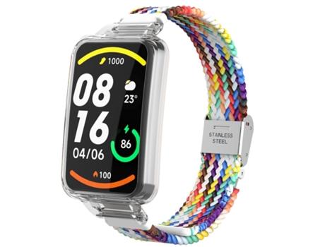 Correa Smartwatch para Xiaomi Mi Band 7 Pro Integrada con Hebilla de Nylon Trenzado (Arco Iris)