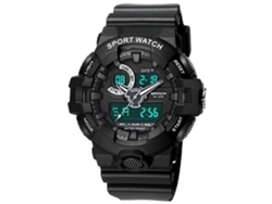 Reloj Electrónico Multifuncional Impermeable De Doble Pantalla Sanda (negro)
