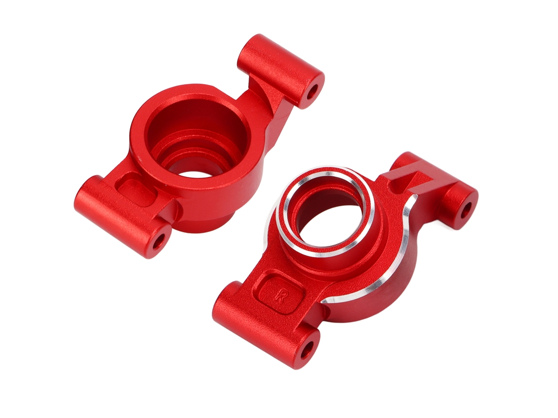 Ymsl 2 Piezas Asiento De Eje Trasero Brazo De Muñeca Hub Portador Aluminio Para Traxxas 1/10 Maxx 2.0 Coches Rc Rojo Hxl