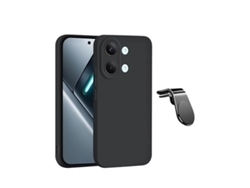 Kit Suporte L Capa Silicone Líquido Phonecare Para Xiaomi Poco X8 Pro Max - Preto