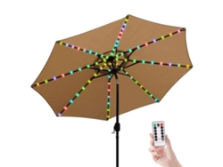 Sombrilla de playa con tira de luz LED y control remoto