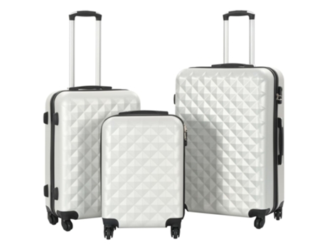 MAISON EXCLUSIVE Juego de maletas rígidas trolley 3 pzas plateado brillante ABS