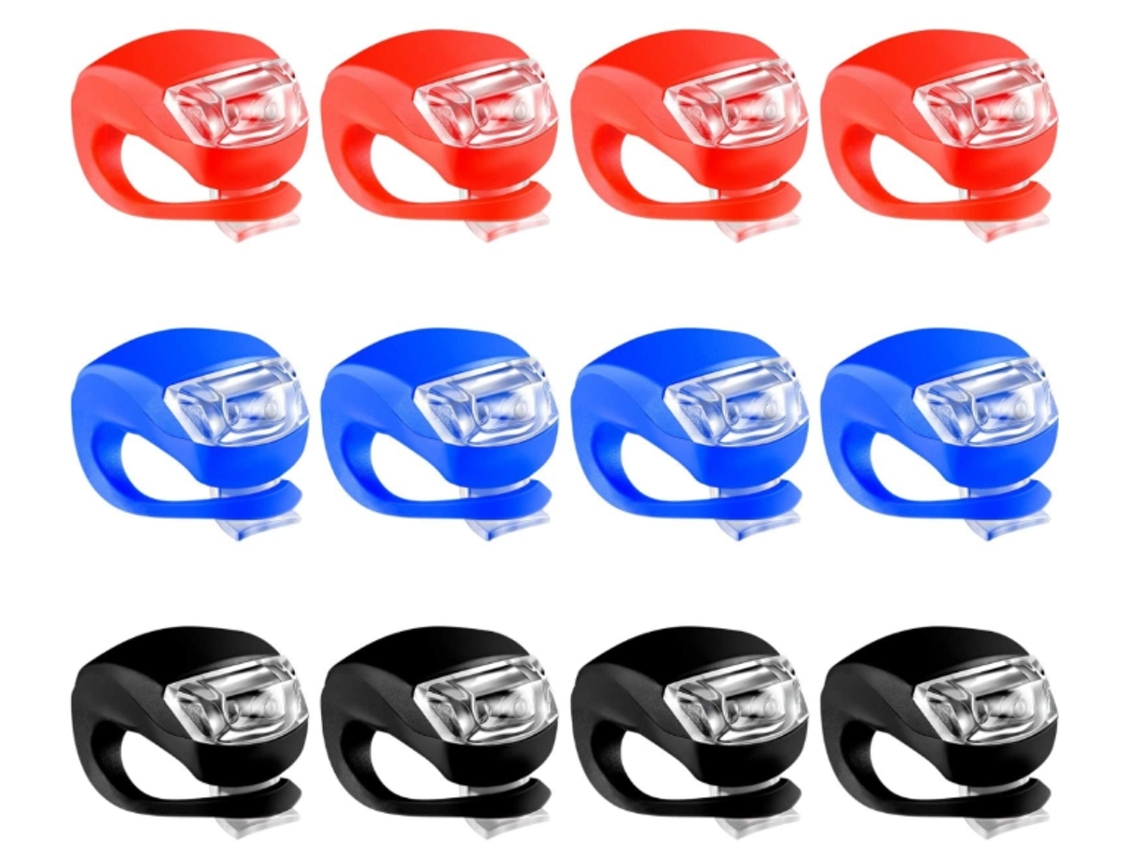 12 Luces Bicicleta Silicona Ipx8 Negra Yizhood