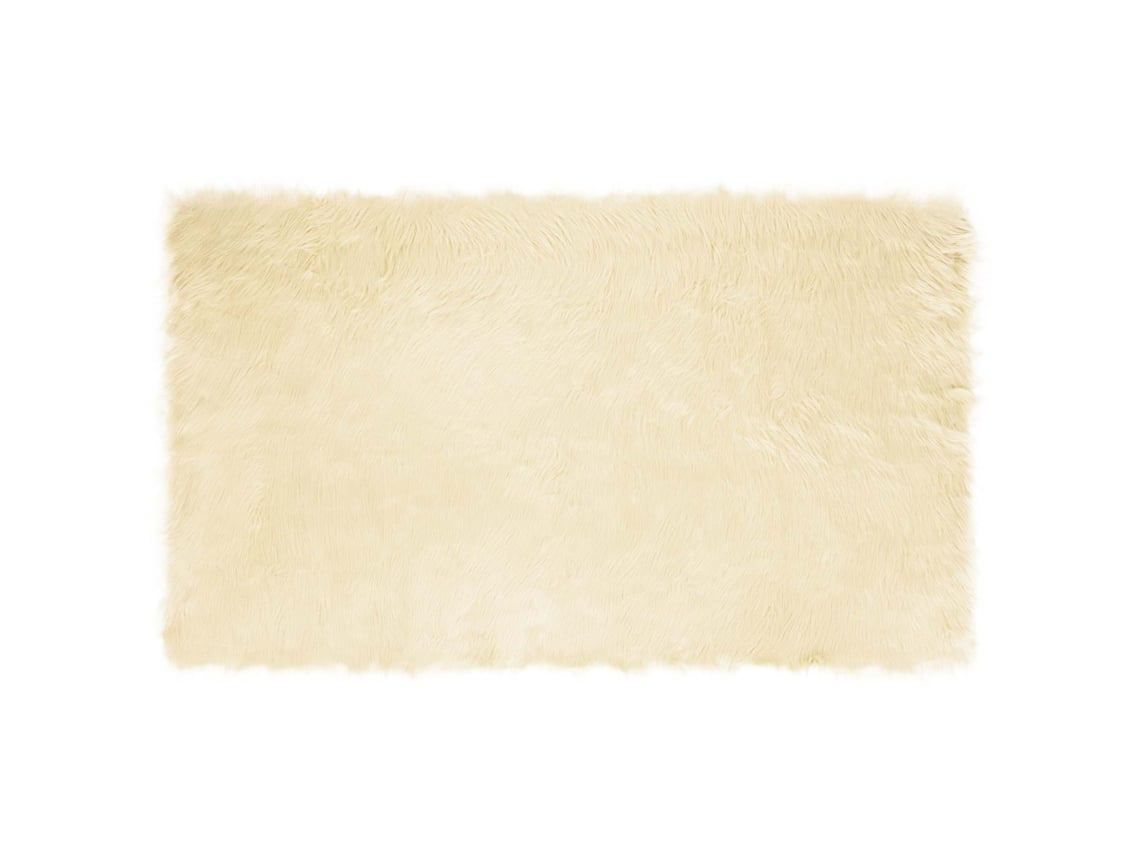 Vidaxl Alfombra De De Oveja Sintética Tafalla Crema 100 X 200 Cm
