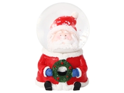 Mini bola de cristal decorativa navideña con Papá Noel iluminado para mesa