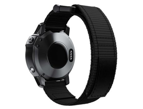Correa de nailon 26mm lazo ajustable para Garmin Fenix 7X/6X Pro/Tactix 7 - negro