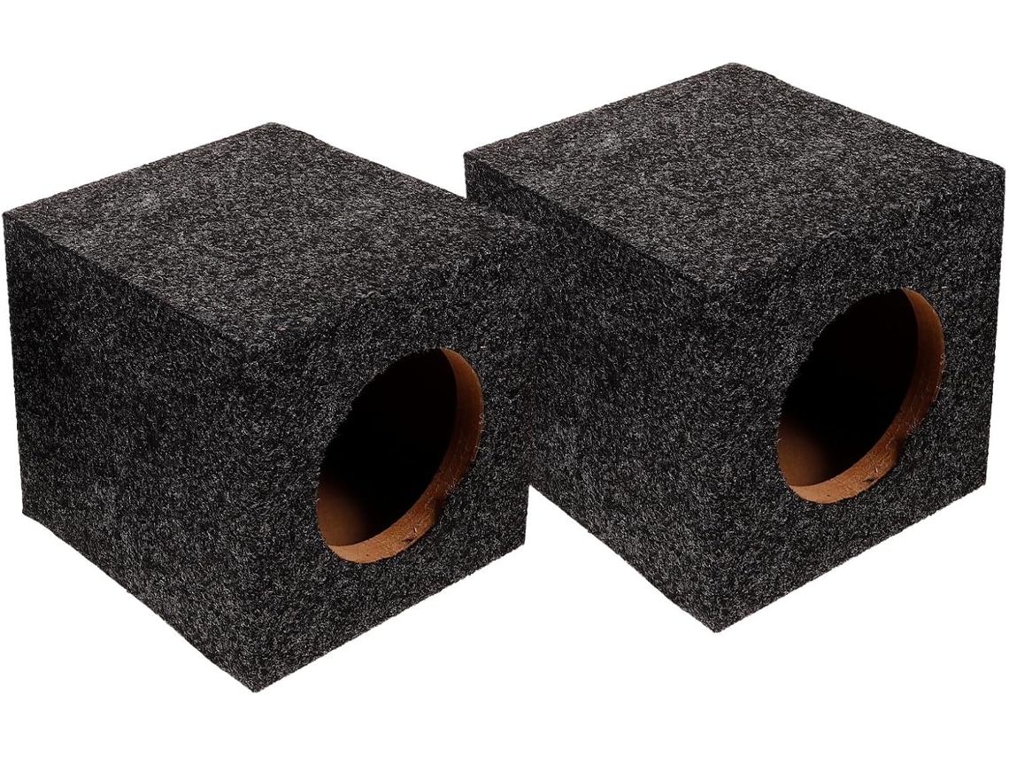 Caja Acústica Sellada De Madera De 4 Pulgadas Con Cubierta De Moqueta, Par De Cajas