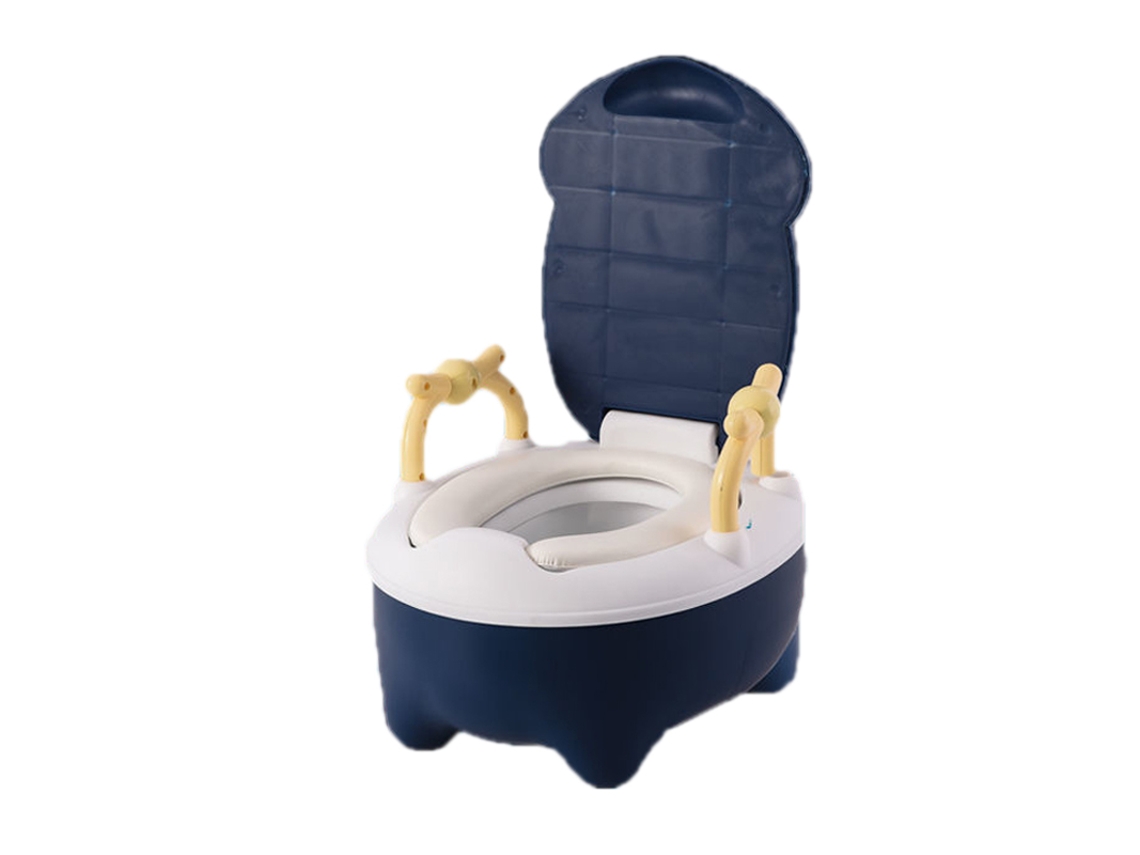 Orinal De Entrenamiento Para Bebés Con Diseño Elevado, Fácil De Limpiar, Pp Inodoro, Azul Marino.