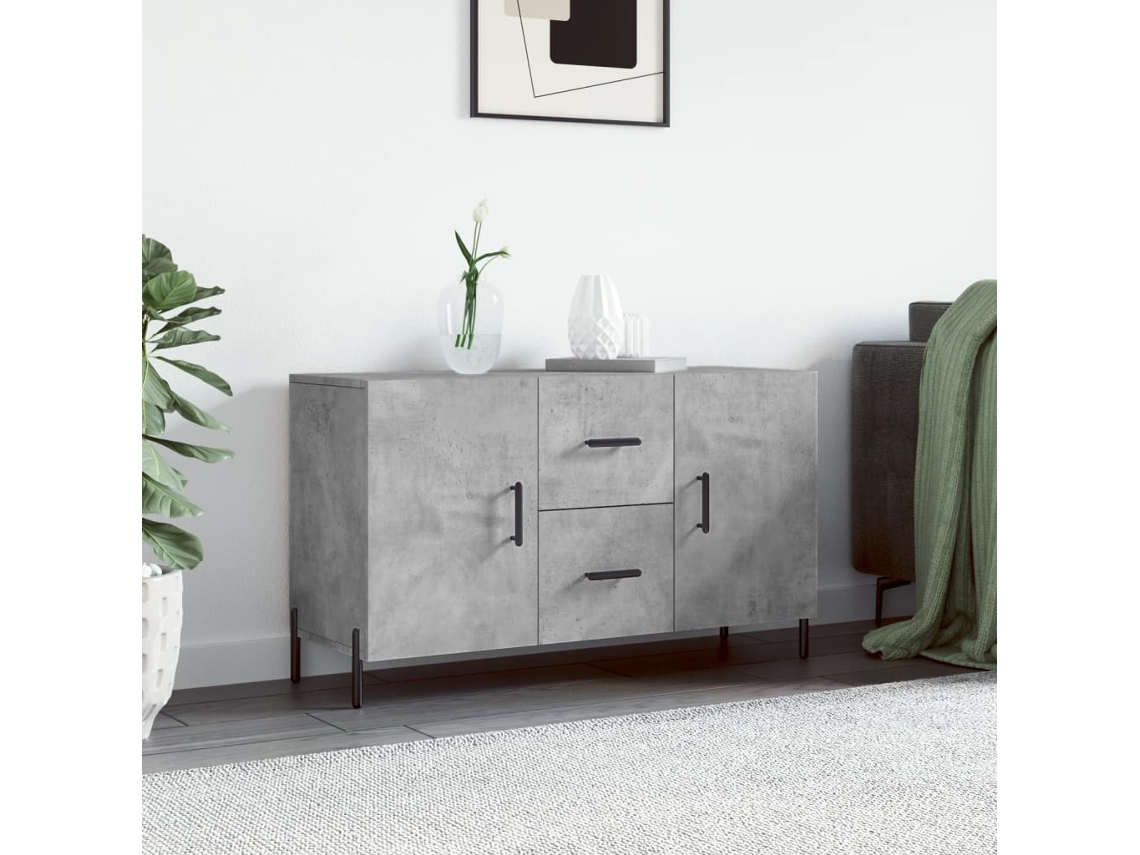 Aparador De Madera De Ingeniería Gris Hormigón 100x36x60 Cm