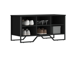 Mueble Zapatero | Armario Zapatero Madera De Ingeniería Negro 90x38x45,5 Cm