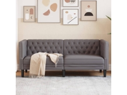 Sofá Chesterfield De 2 Plazas Cuero Artificial Gris
