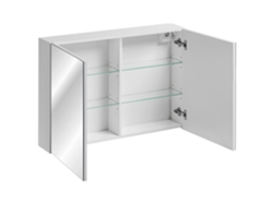 Armarios Con Espejo FURNLUX Leonardo (Blanco, Madera Contrachapada - 90X17X65 Cm)