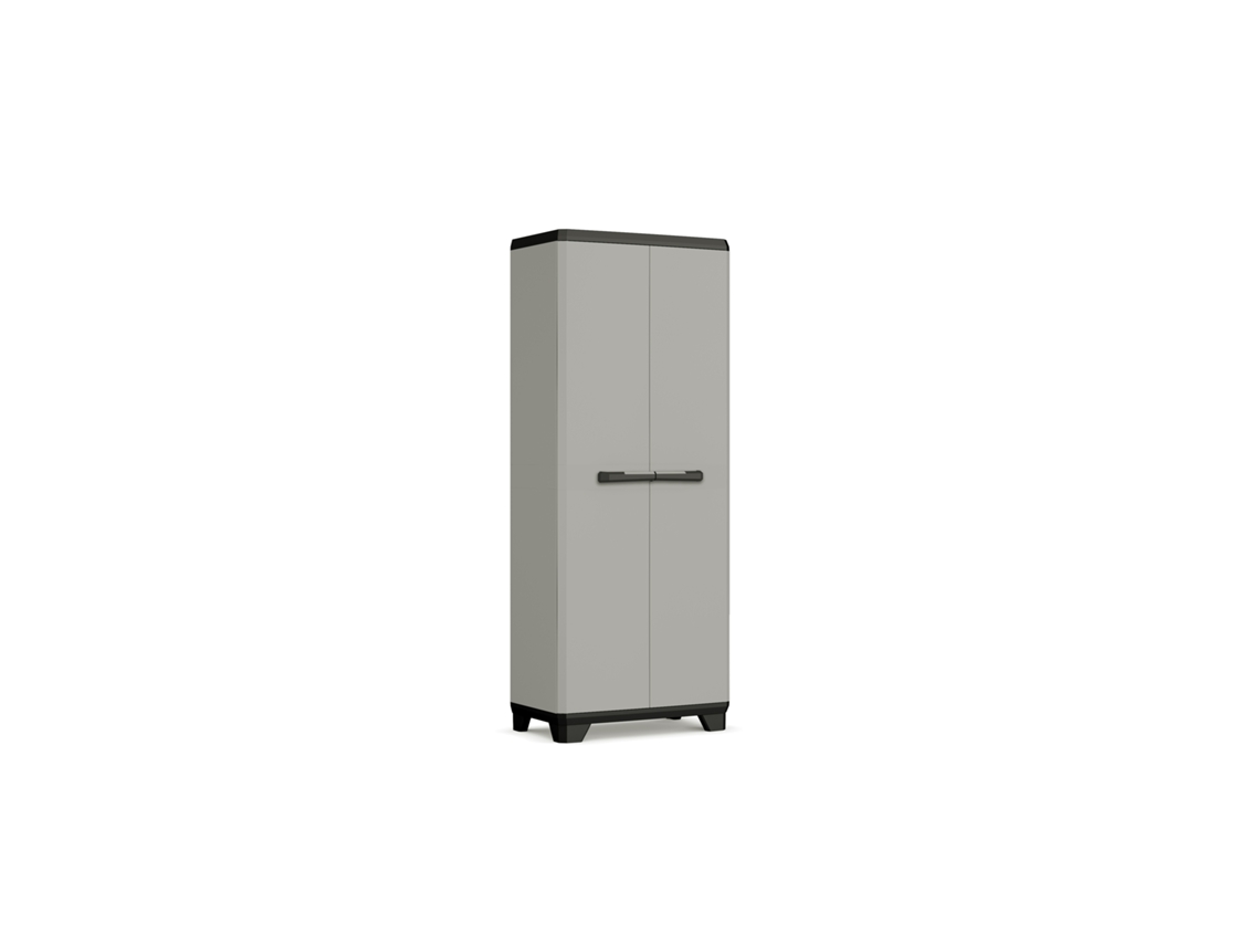 Armario alto de exterior Keter Planet para garaje, jardín, balcón y terraza, de resina resistente a los rayos UV, 80 x 44 x 182 cm (ancho x profundidad x alto)