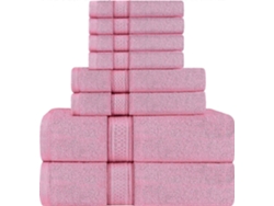 Rebe-conjunto De Toallas Rosas, 2 Toallas De Baño, 2 Toallas De Mano Y 4 Toallitas, 600 Gsm Algodón Ring Spun Absorbente Para Baño