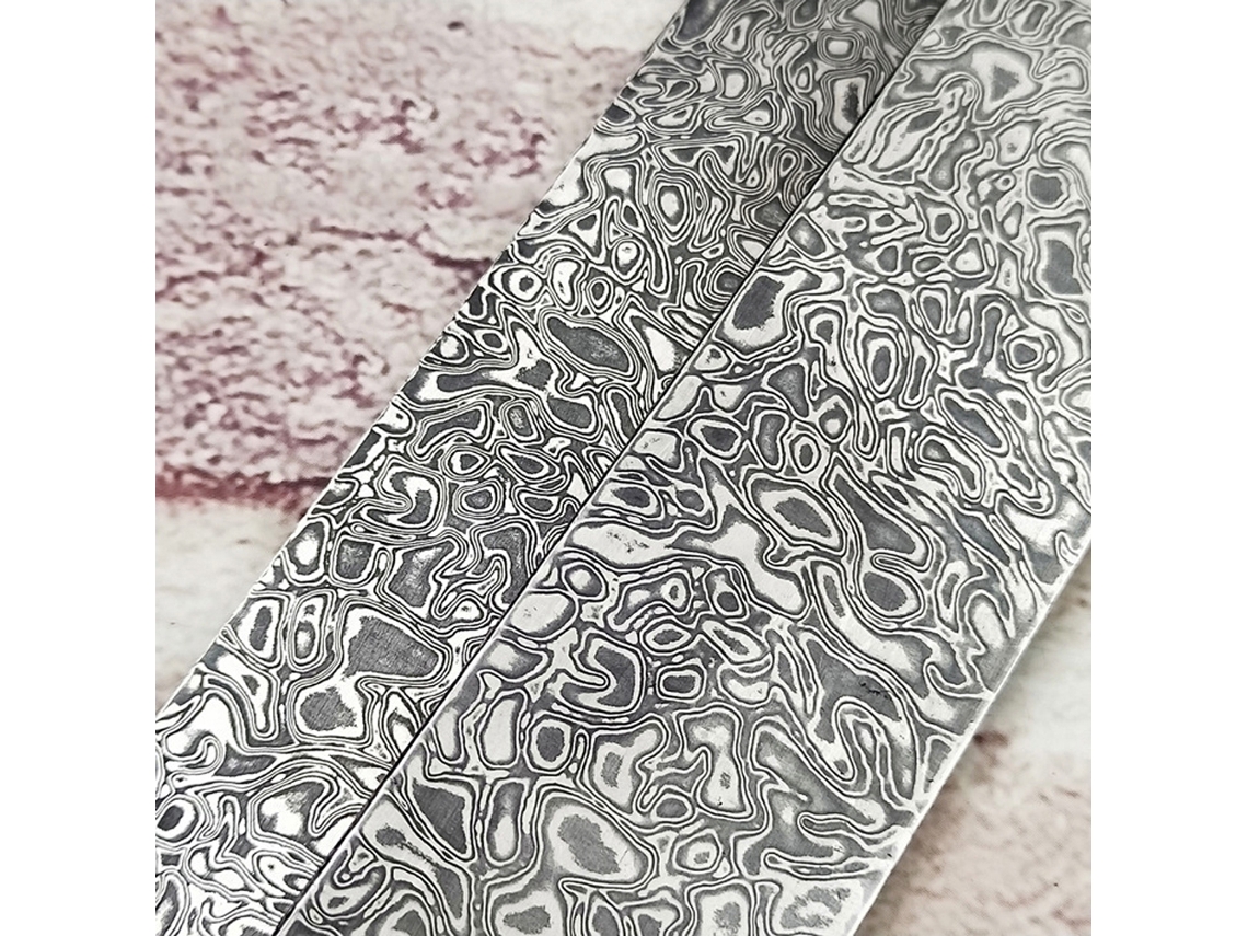 Hoja De Acero De Damasco De Doble Filo, Tratada Térmicamente, Para Proyectos De Bricolaje En La Fabricación De Herramientas De Corte Multiusos.