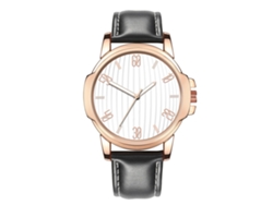 Reloj De Pulsera Analógico De Cuarzo Para Hombre, De Aleación, Estilo Sencillo Y Moderno, En Blanco Y Negro.