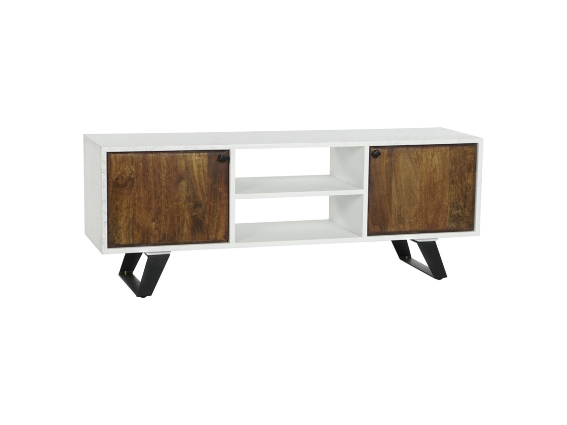 Mueble Tv Mango Metal Blanco 135x35x51cm