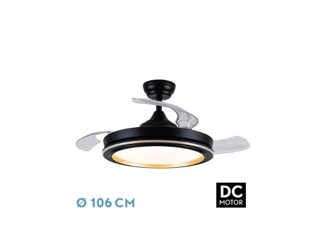 Ventilador DC Picolo 72W Negro/Oro 6226lm FABRILAMP