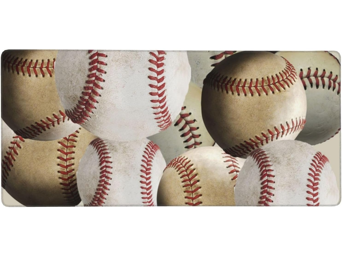 Besportble Alfombrilla De Ratón De Gran Formato Con Diseño De Béisbol Y Goma Antideslizante 40 X 90 Cm