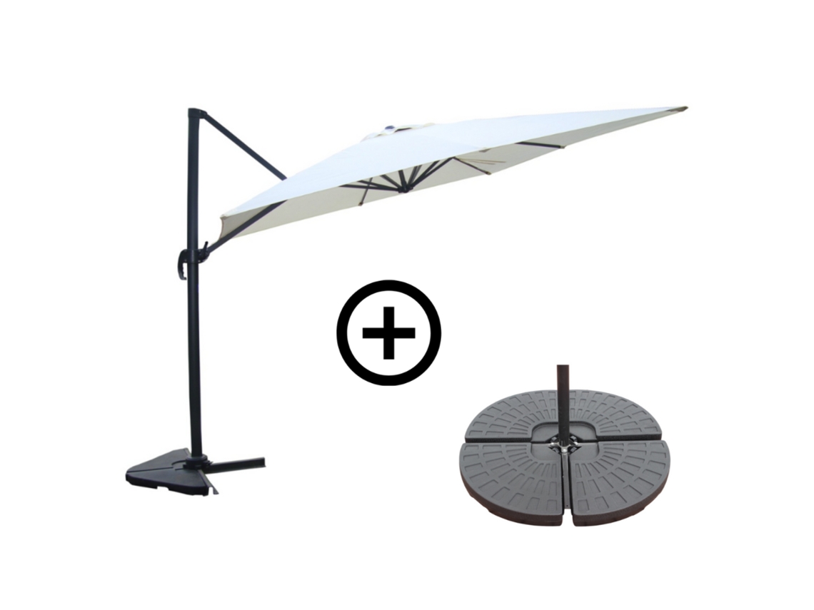 Conjunto de parasol Cesare Cru y 4 baldosas de lastre Concept U