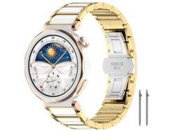 Bracelete Para Huawei Watch Gt 6 (41mm) / Gt 5 Pro (42mm) - Aço Inoxidável E Cerâmica Dourada