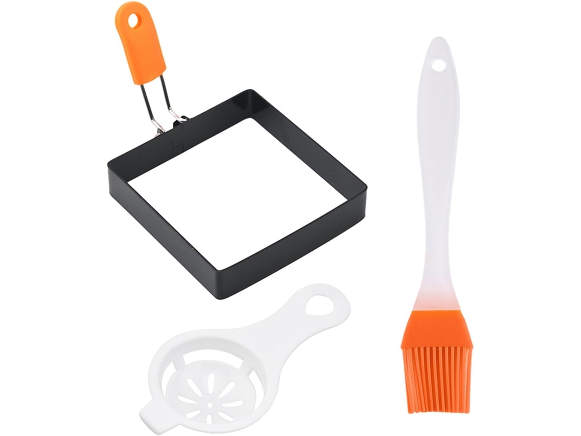 Molde cuadrado para huevos Slowmoose, aros de acero con asa.