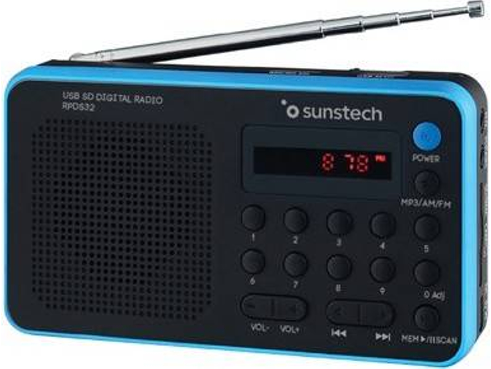 Radio Portátil SUNSTECH RPDS32BL Azul