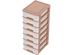 Mueble De Almacenamiento De Oficina De Plástico Marrón De 7 Niveles Con Cajones.